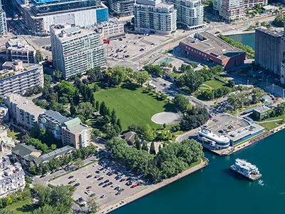 Aerial photo of parking