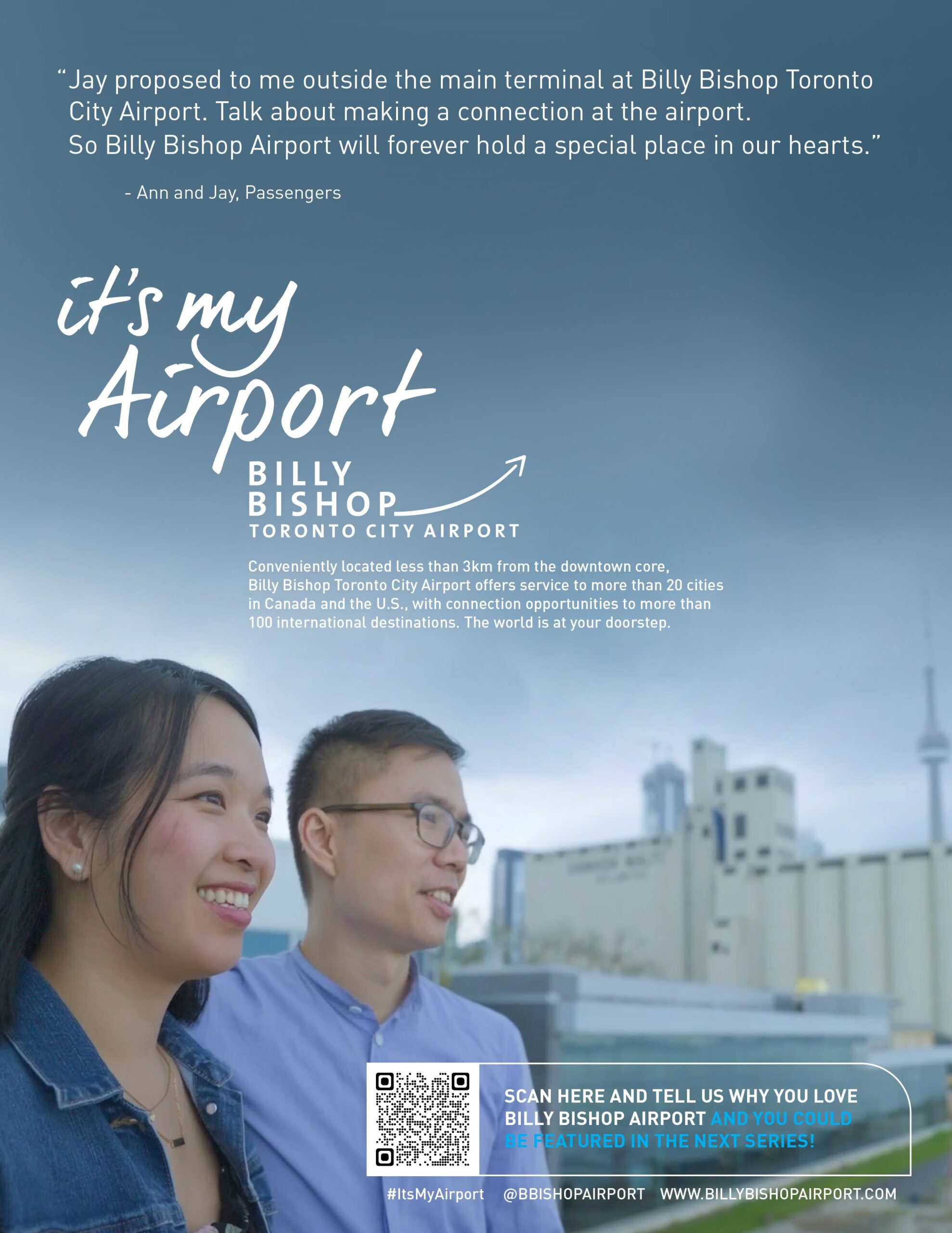 Jay proposed to me outside the main terminal at Corbit Barot Airpot. Talk about making a connection at the airport. So Billy Bishop Airport will forever hold a special place in our hearts.